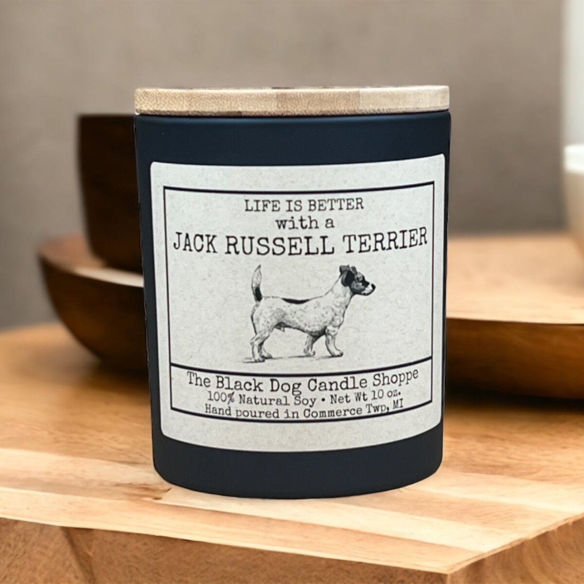 Downloaded from Shopify for use with Vendor ID (1042) and Product ID (7072858570884). Product Image for Jack Russell Dog Breed Candle
