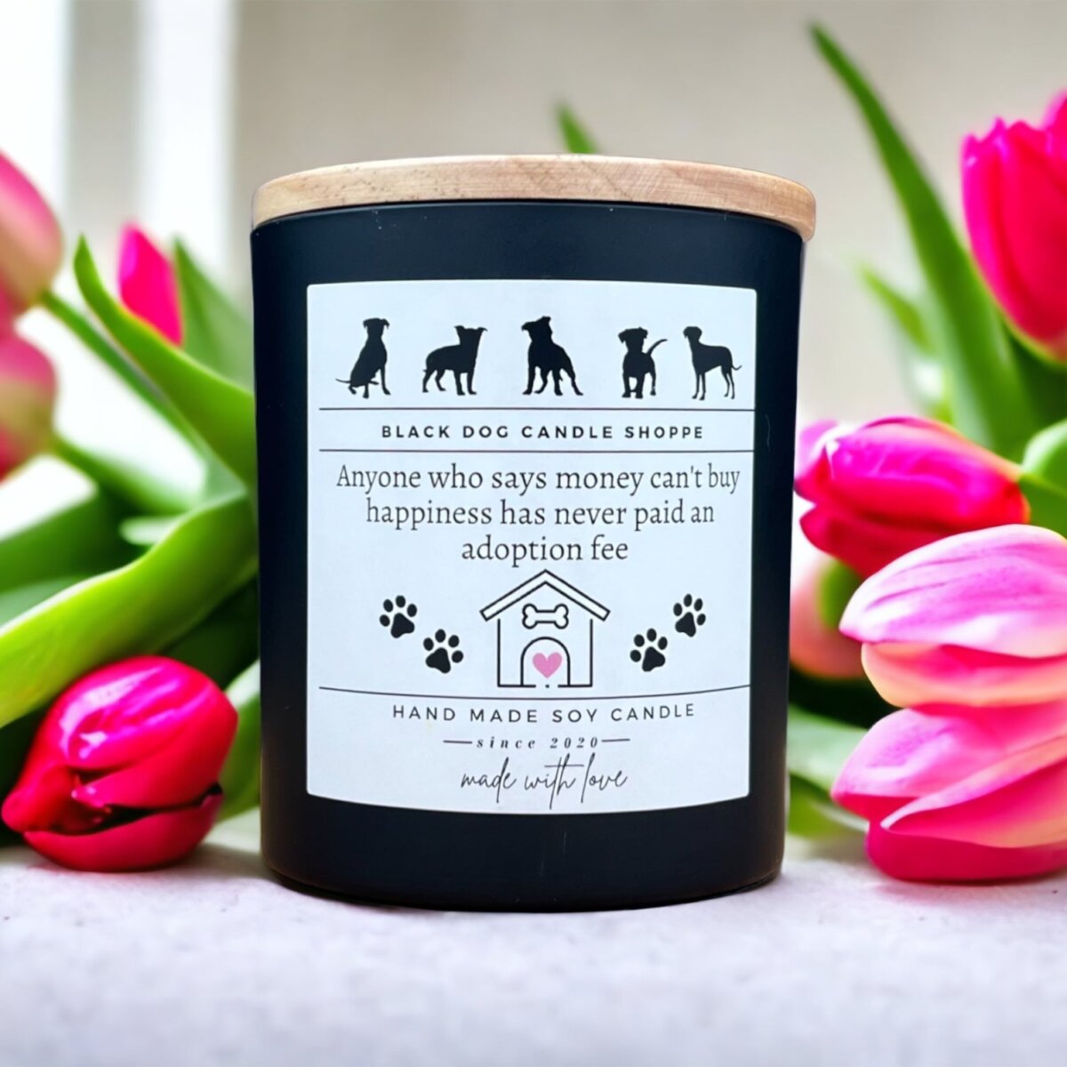 Downloaded from Shopify for use with Vendor ID (1042) and Product ID (7053903757444). Product Image for Anyone Who Says You Can’t Buy Happiness – Rescue Candles