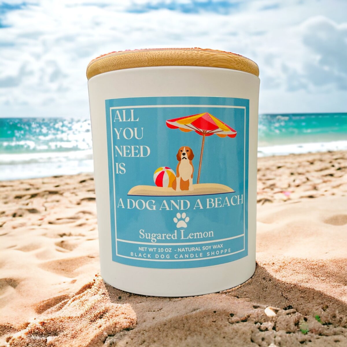 Downloaded from Shopify for use with Vendor ID (1042) and Product ID (7028252704900). Product Image for All You Need is a Dog and a Beach – Sugared Lemon
