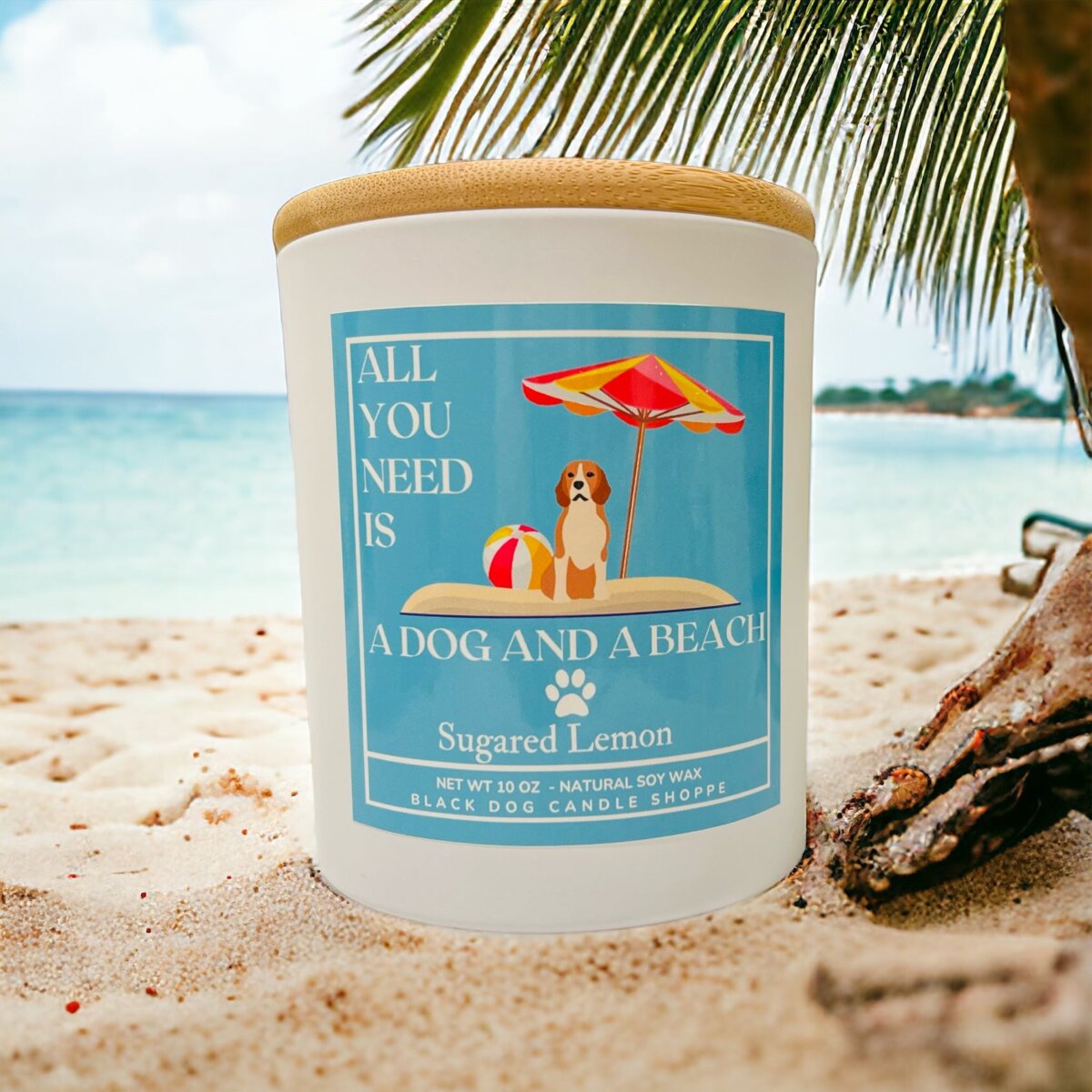 Downloaded from Shopify for use with Vendor ID (1042) and Product ID (7028252704900). Product Image for All You Need is a Dog and a Beach – Sugared Lemon