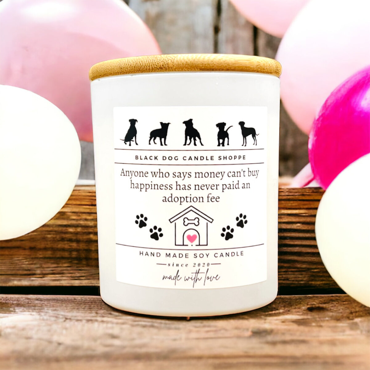 Downloaded from Shopify for use with Vendor ID (1042) and Product ID (7053903757444). Product Image for Anyone Who Says You Can’t Buy Happiness – Rescue Candles