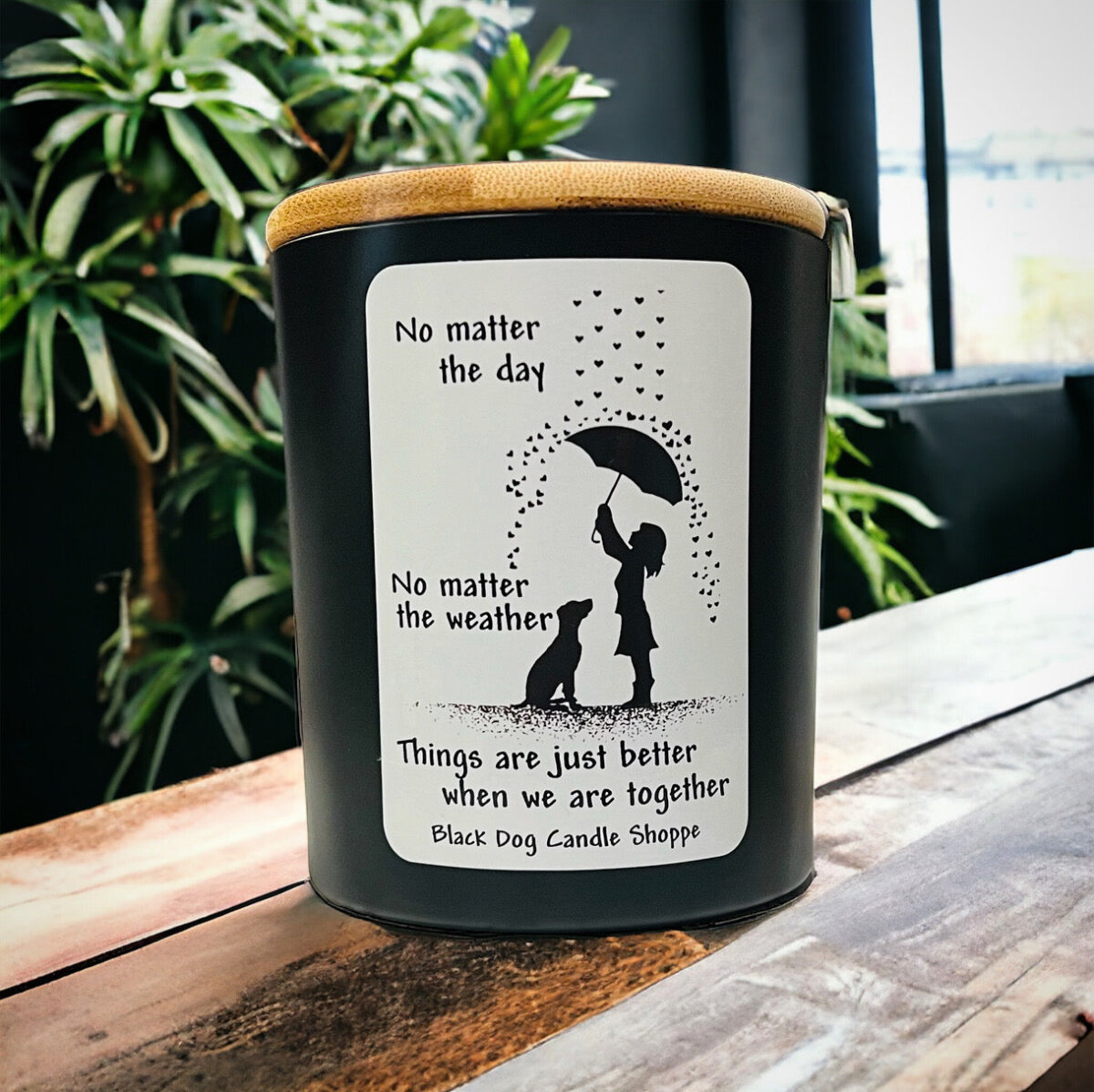 Downloaded from Shopify for use with Vendor ID (1042) and Product ID (7067302953092). Product Image for No Matter the Day – Dog Rescue Candle