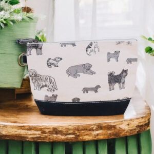 Product Image for All in Canvas Zippered Accessories Pouch Dog Print