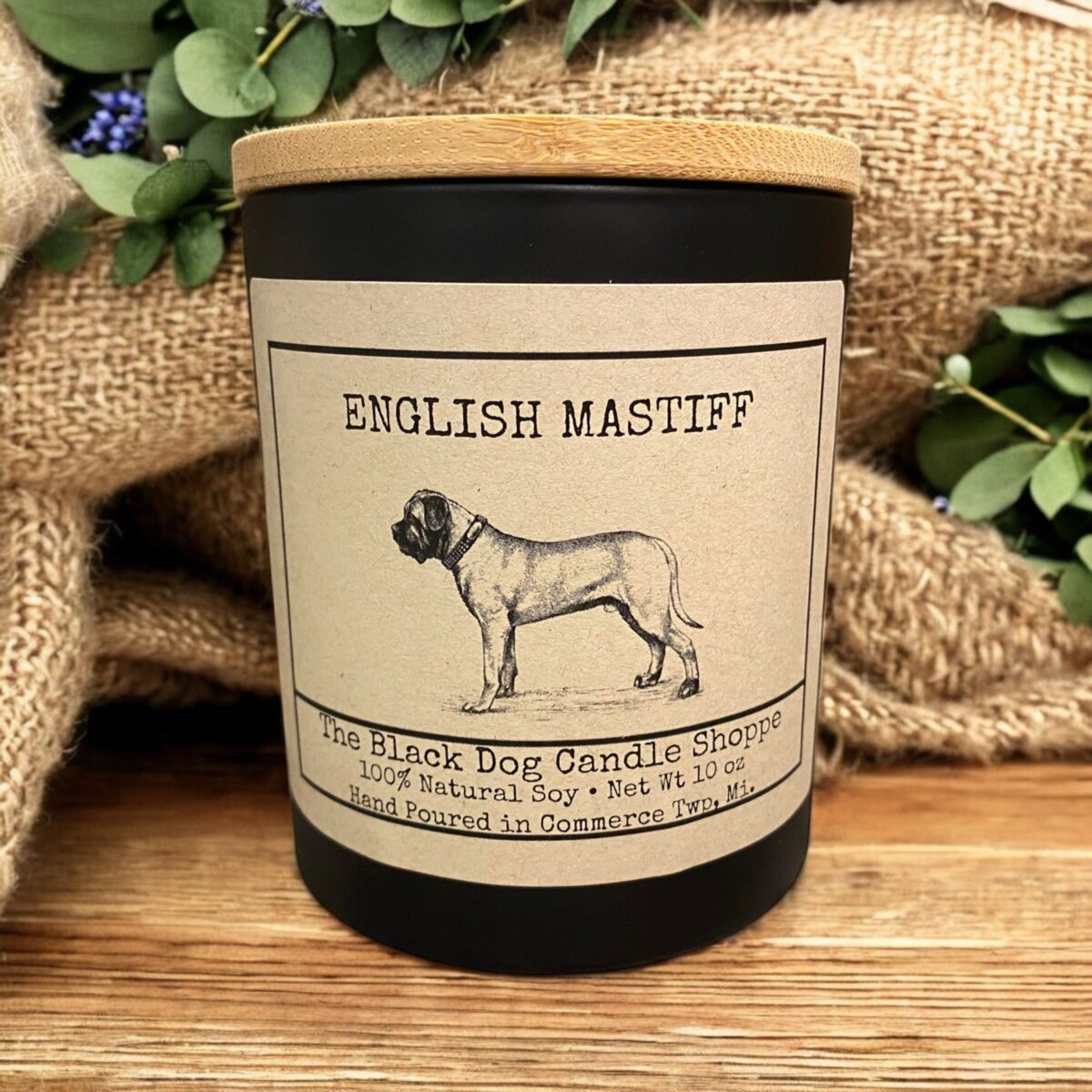Downloaded from Shopify for use with Vendor ID (1042) and Product ID (10005268594820). Product Image for English Mastiff Dog Breed Candle