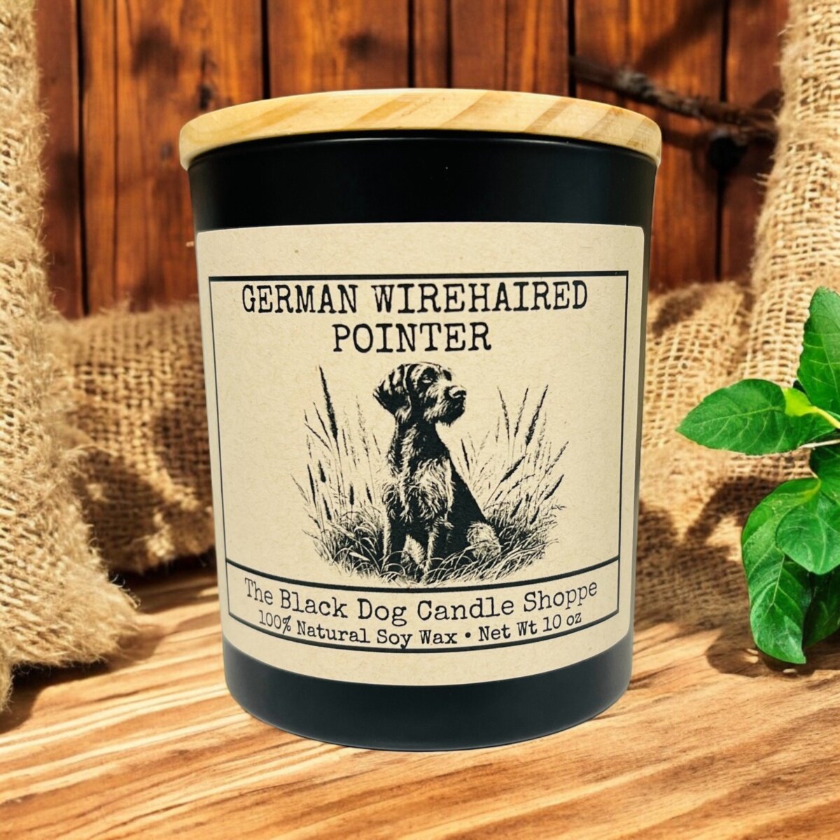 Downloaded from Shopify for use with Vendor ID (1042) and Product ID (10018752856196). Product Image for German Wirehaired Pointer Dog Breed Candle