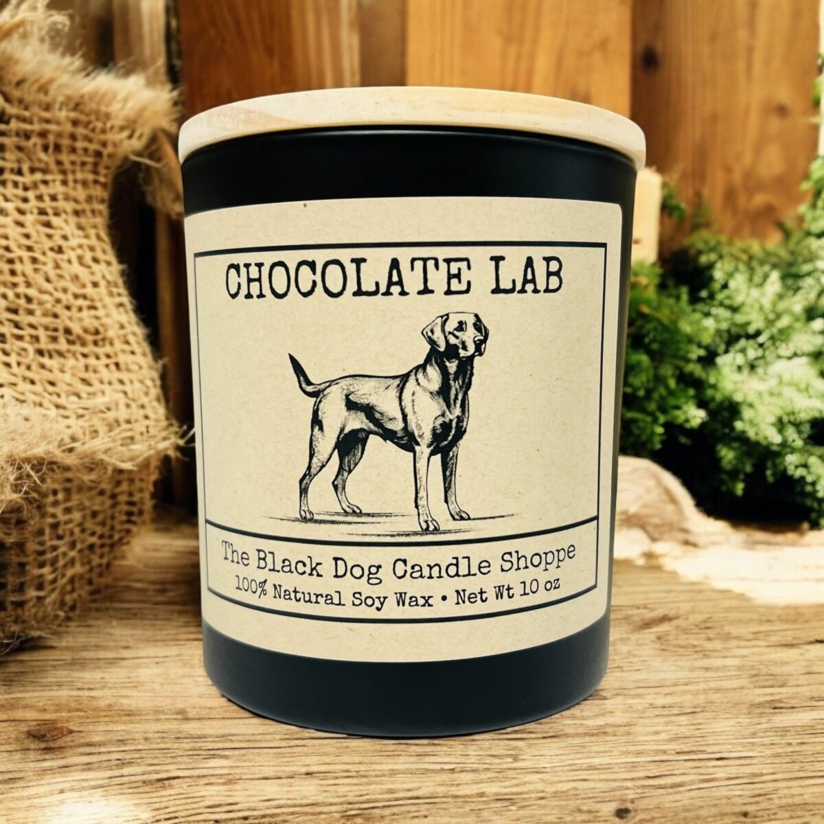 Downloaded from Shopify for use with Vendor ID (1042) and Product ID (10019743694980). Product Image for Chocolate Lab Dog Breed Candle