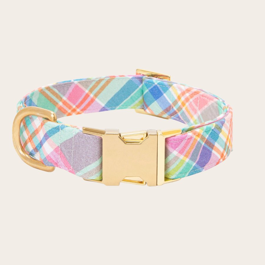 Downloaded from Shopify for use with Vendor ID (1042) and Product ID (10233069863044). Product Image for Blooming Plaid Spring Easter Dog Collar