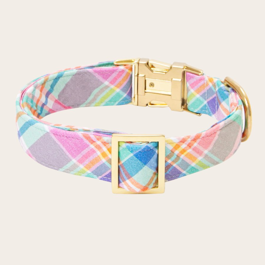 Downloaded from Shopify for use with Vendor ID (1042) and Product ID (10233069863044). Product Image for Blooming Plaid Spring Easter Dog Collar