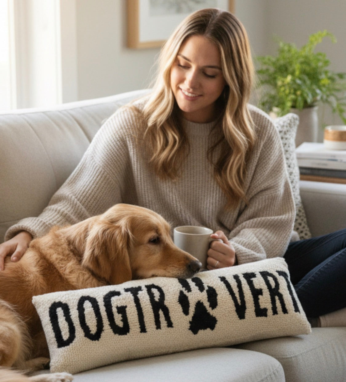 Downloaded from Shopify for use with Vendor ID (1042) and Product ID (10258521522308). Product Image for DOGTROVERT Hook Pillow