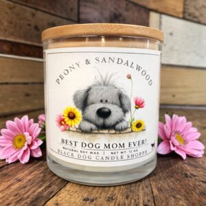 Product Image for Best Dog Mom Ever Double Wick Clear Candle – Peony Sandalwood