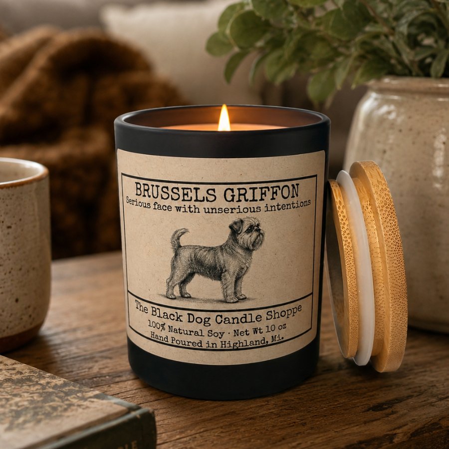 Downloaded from Shopify for use with Vendor ID (1042) and Product ID (10326126723204). Product Image for Brussels Griffon Dog Breed Candle