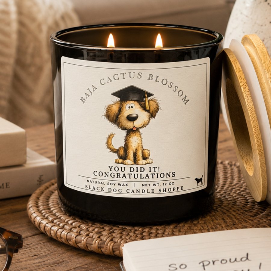 Downloaded from Shopify for use with Vendor ID (1042) and Product ID (10333837820036). Product Image for Graduation You Did It Candle