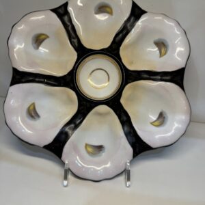 Product Image for Antique French Majolica Oyster Plate 6 Well & Center