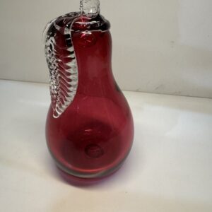 Product Image for Blow Cranberry Glass Pear Paperweight by Rossi Glass