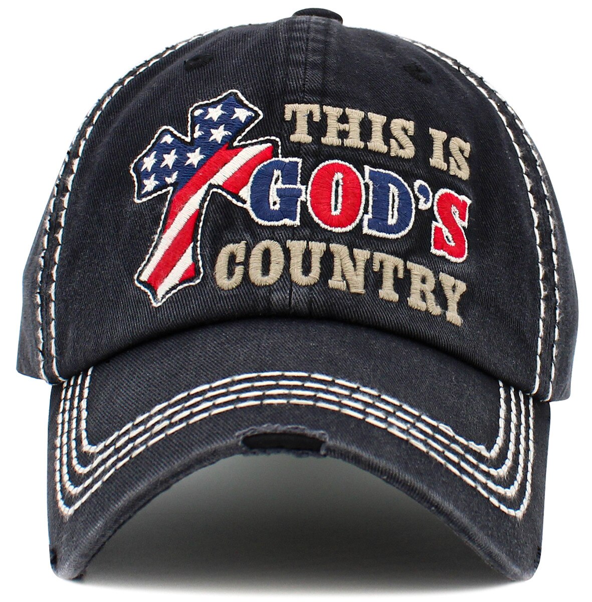 KBV-1528_BLK,01 Product Image for God’s Country Washed Vintage Ballcap
