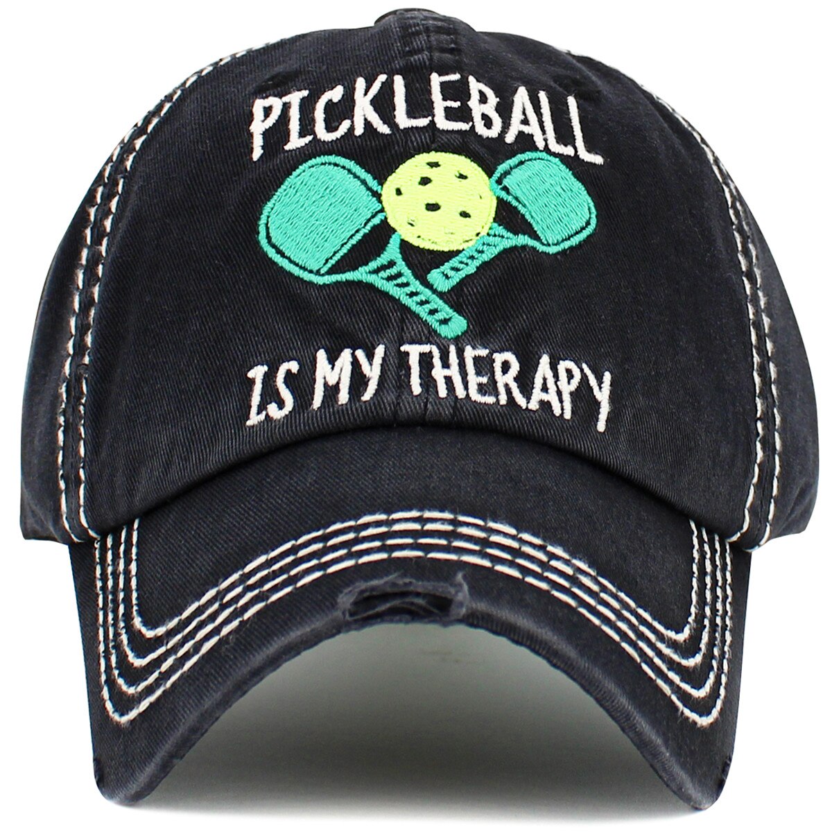 KBV-1551_BLK,01 Product Image for Pickleball Therapy Washed Vintage Ballcap