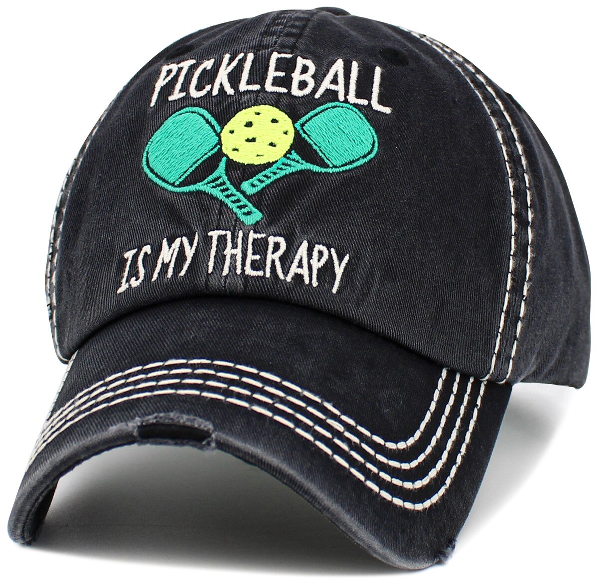 KBV-1551_BLK,02 Product Image for Pickleball Therapy Washed Vintage Ballcap