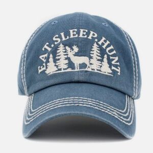 Product Image for Vintage Distressed Washed Eat Sleep Hunt Baseball Cap hat Adjustable