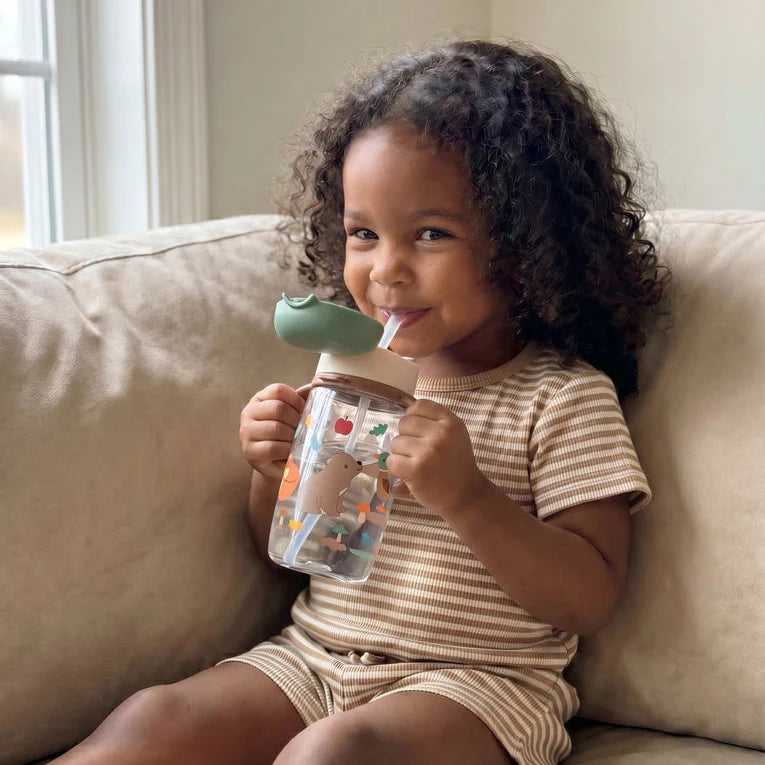 Downloaded from Shopify for use with Vendor ID (370) and Product ID (10012485550304). Product Image for Itzy Sips Woodland Straw Cup With Snap Close Lid