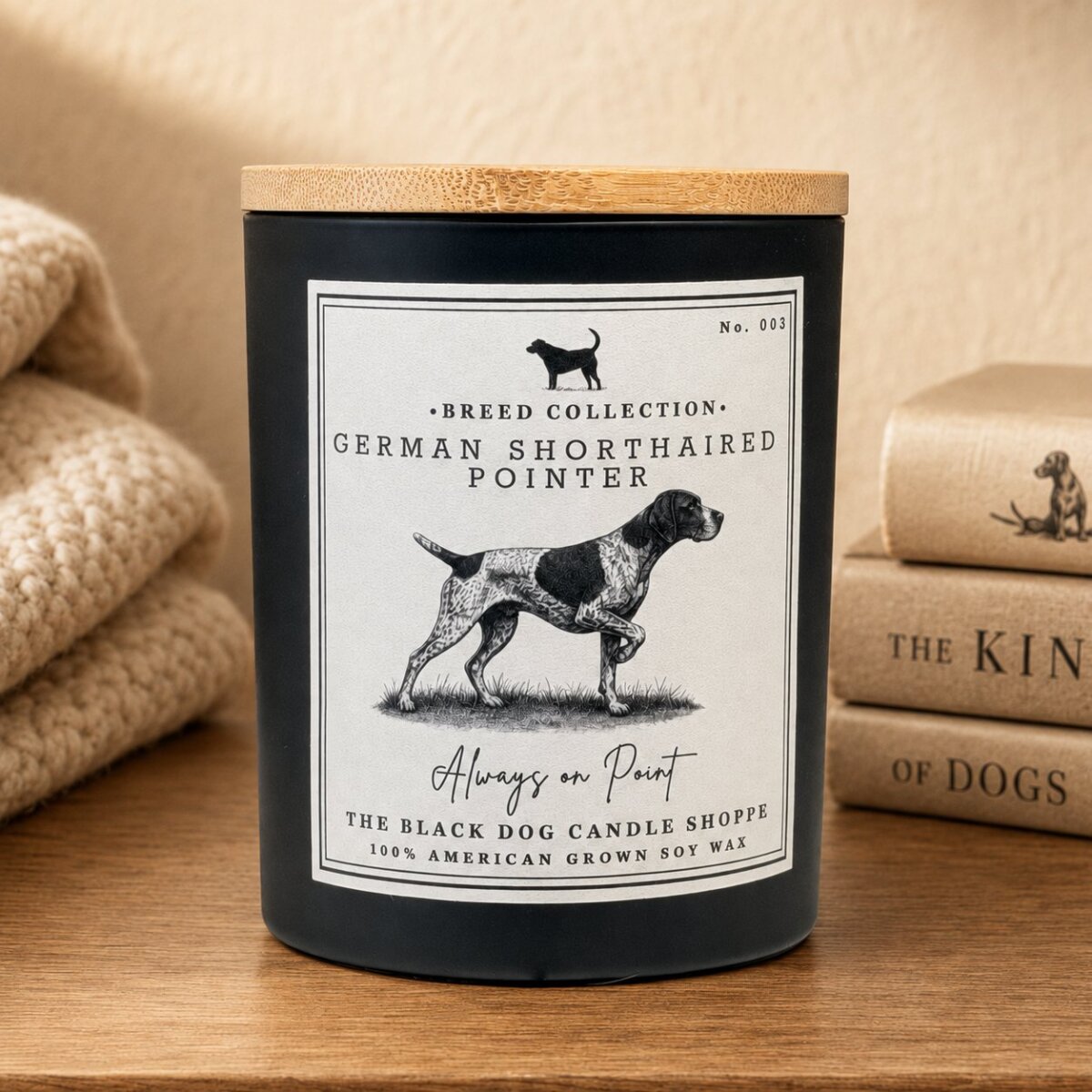 Downloaded from Shopify for use with Vendor ID (1042) and Product ID (7045127143556). Product Image for German Shorthaired Pointer dog Breed Candle
