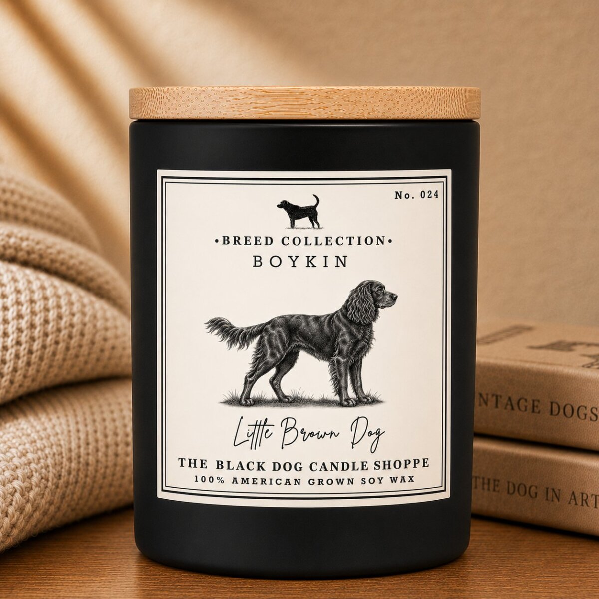Downloaded from Shopify for use with Vendor ID (1042) and Product ID (10003534905476). Product Image for Boykin Spaniel Dog Breed Candle