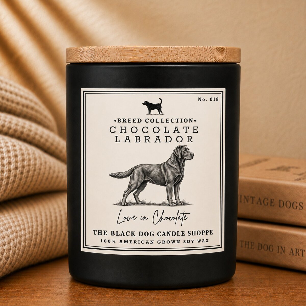 Downloaded from Shopify for use with Vendor ID (1042) and Product ID (10019743694980). Product Image for Chocolate Lab Dog Breed Candle