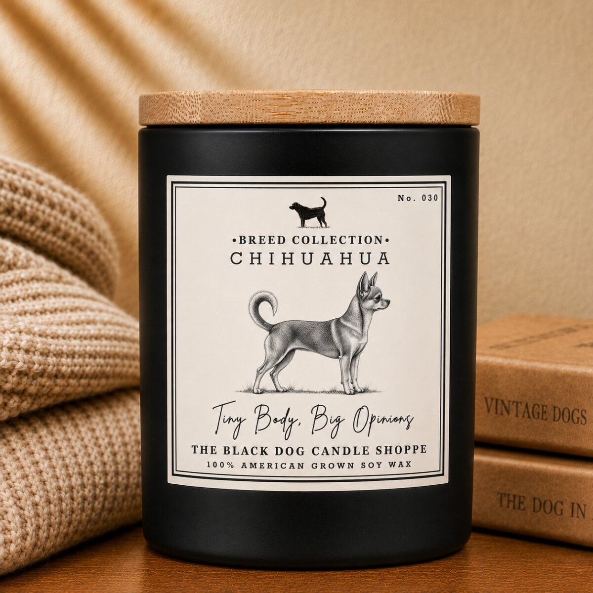 Downloaded from Shopify for use with Vendor ID (1042) and Product ID (10257635573892). Product Image for Chihuahua Dog Breed Candle