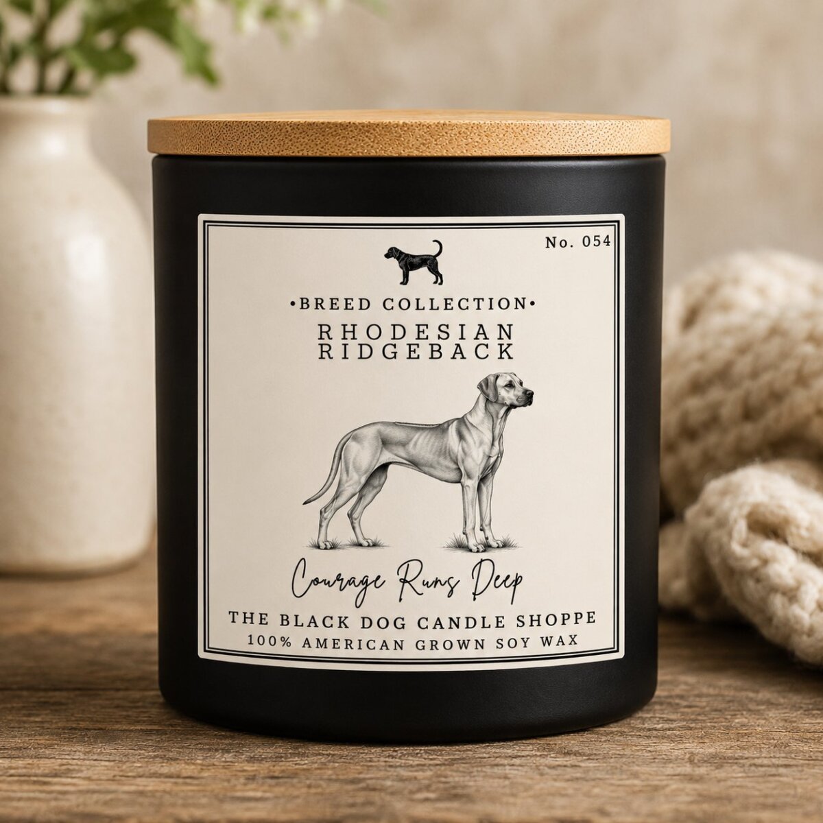 Downloaded from Shopify for use with Vendor ID (1042) and Product ID (10257622761604). Product Image for Rhodesian Ridgeback Dog Breed Candle