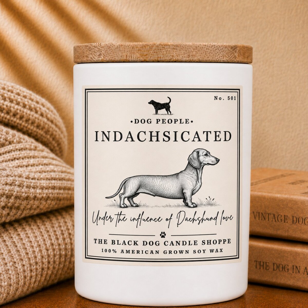 Downloaded from Shopify for use with Vendor ID (1042) and Product ID (7096275632260). Product Image for Dachshund Indachsicted Dog Lover Candle