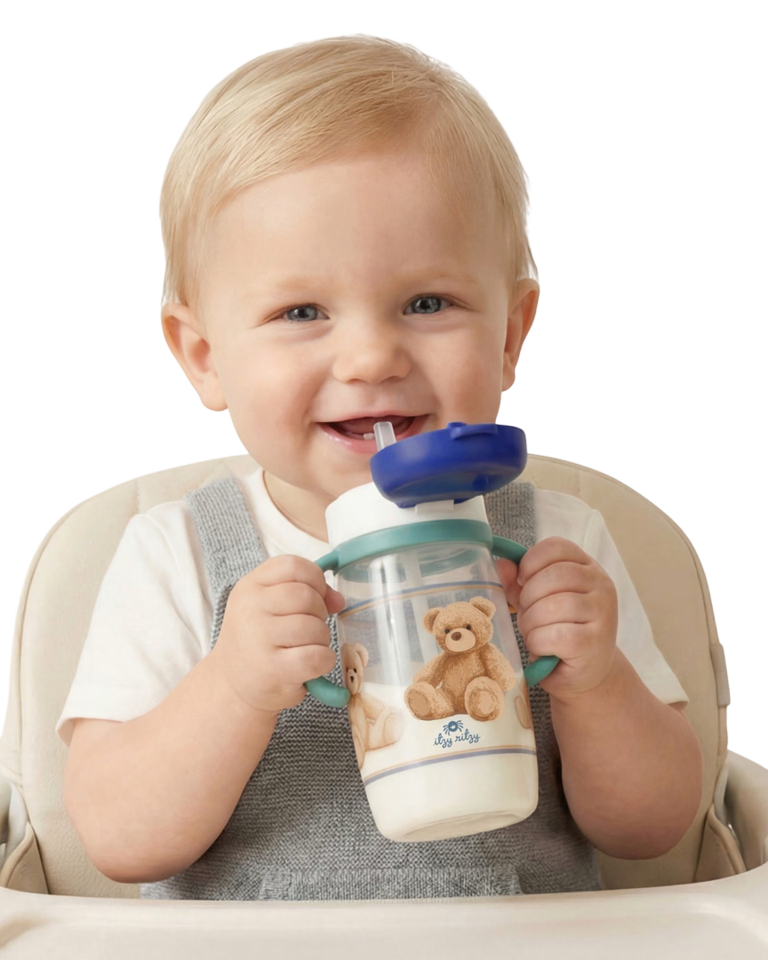 Downloaded from Shopify for use with Vendor ID (370) and Product ID (15435006083296). Product Image for Itzy Sips Bear Straw Cup With Snap Close Lid
