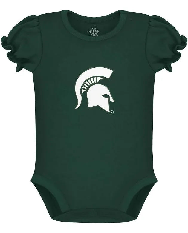 Downloaded from Shopify for use with Vendor ID (370) and Product ID (15524866425056). Product Image for Michigan State Spartans Puff Sleeve Bodysuit