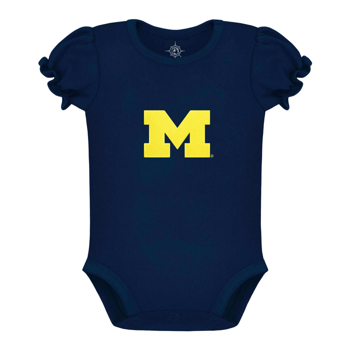 Downloaded from Shopify for use with Vendor ID (370) and Product ID (15524868522208). Product Image for University Of Michigan Puff Sleeve Bodysuit