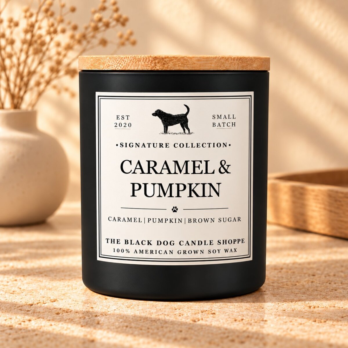 Downloaded from Shopify for use with Vendor ID (1042) and Product ID (7129614811268). Product Image for Caramel & Pumpkin Soy Candle | Signature Collection