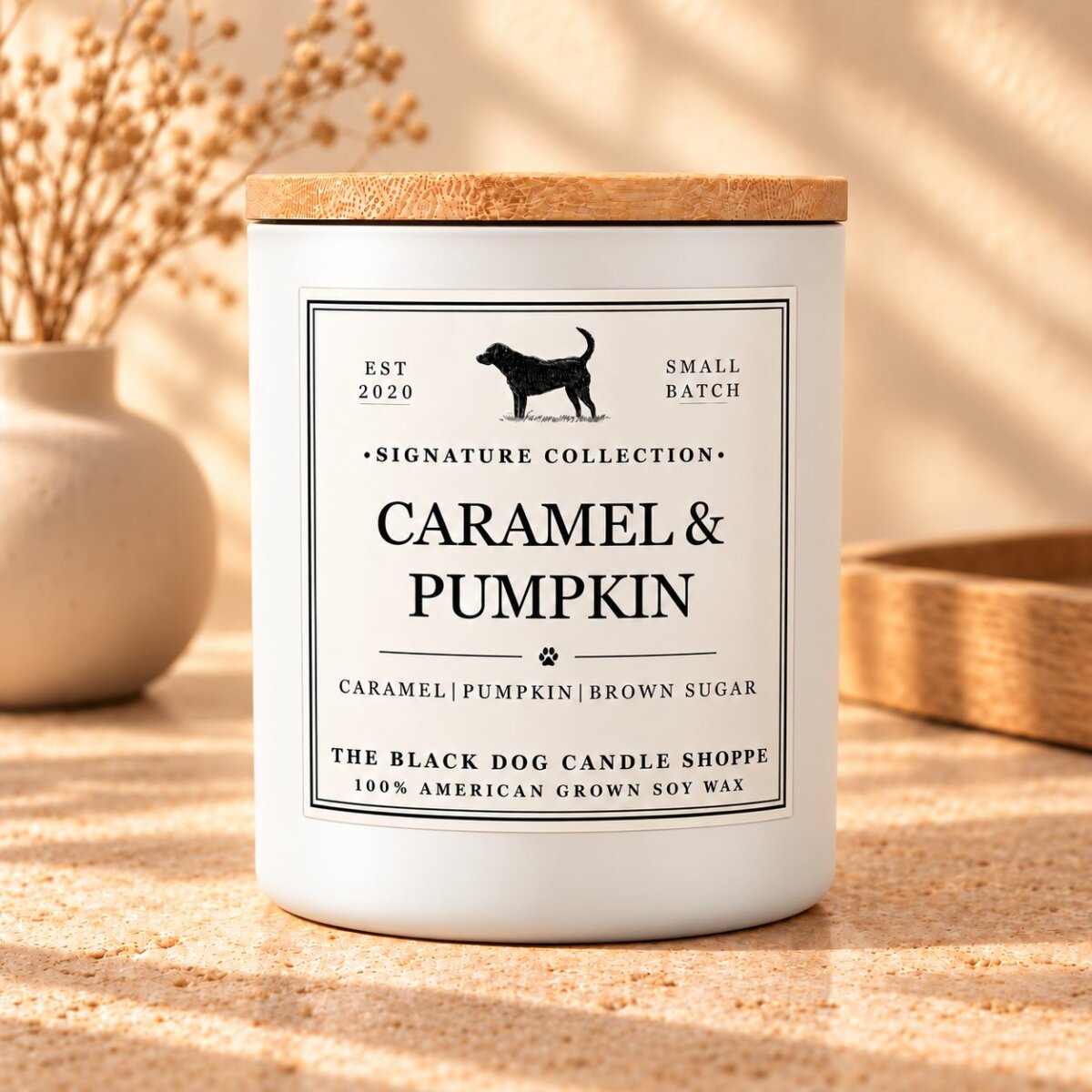 Downloaded from Shopify for use with Vendor ID (1042) and Product ID (7129614811268). Product Image for Caramel & Pumpkin Soy Candle | Signature Collection