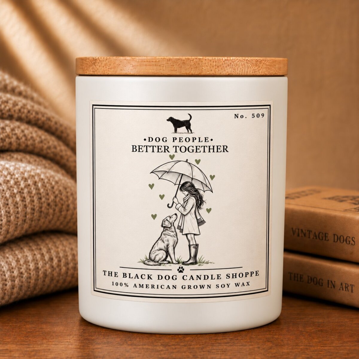 Downloaded from Shopify for use with Vendor ID (1042) and Product ID (7067302953092). Product Image for Better Together Single Wick – Dog Rescue Candle