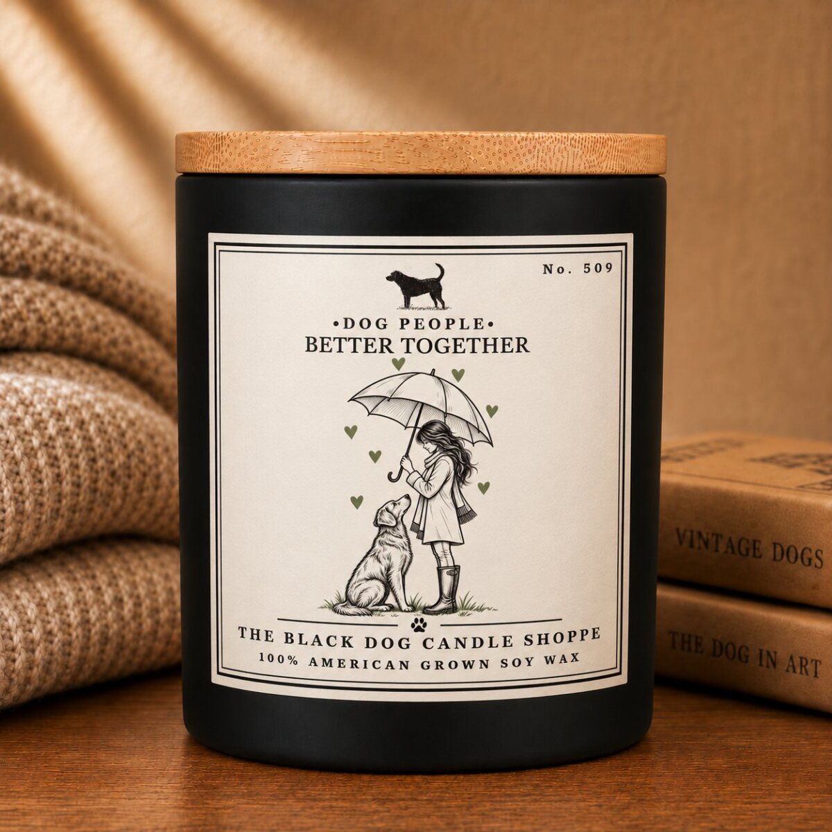 Downloaded from Shopify for use with Vendor ID (1042) and Product ID (7067302953092). Product Image for Better Together Single Wick – Dog Rescue Candle