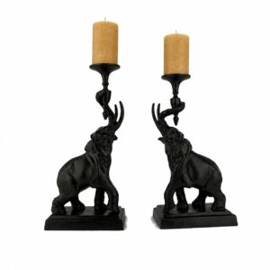Product Image for Maitland-Smith Bronze Elephant Candlesticks — Pair