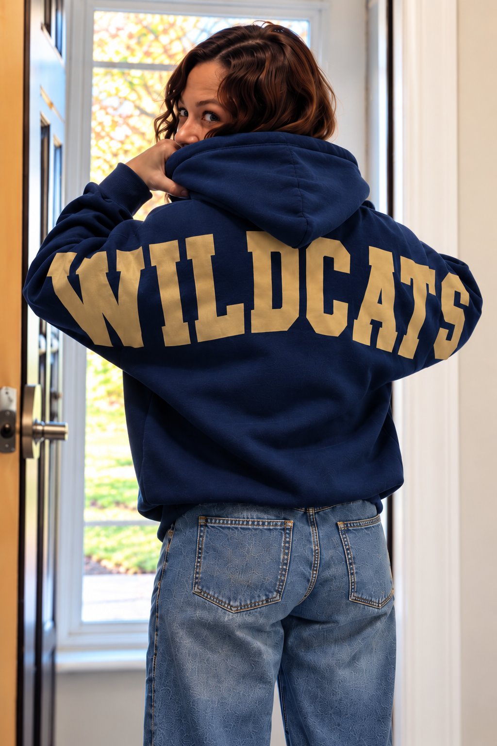 Wildcats Hoodie Autumn Doorway Portrait Product Image for Wildcat Custom Hoodie