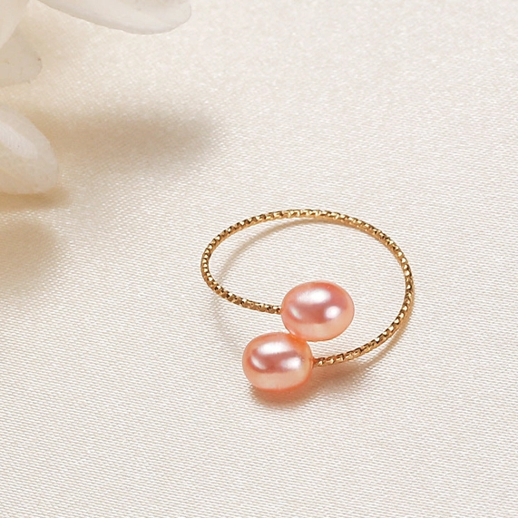 pink pearl ring Product Image for Adjustable Pearl Ring
