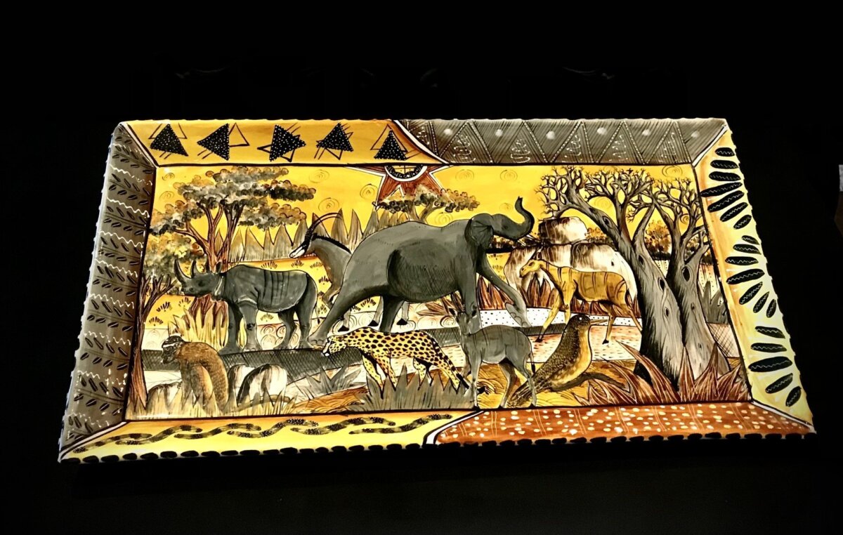 tray 1 Product Image for Buhle Hlabangana for Penzo Hand-Painted Safari Platter, 2008