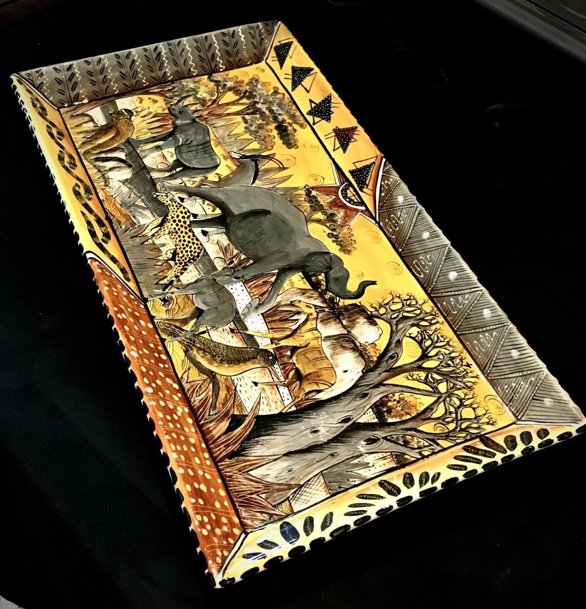 tray 3 Product Image for Buhle Hlabangana for Penzo Hand-Painted Safari Platter, 2008